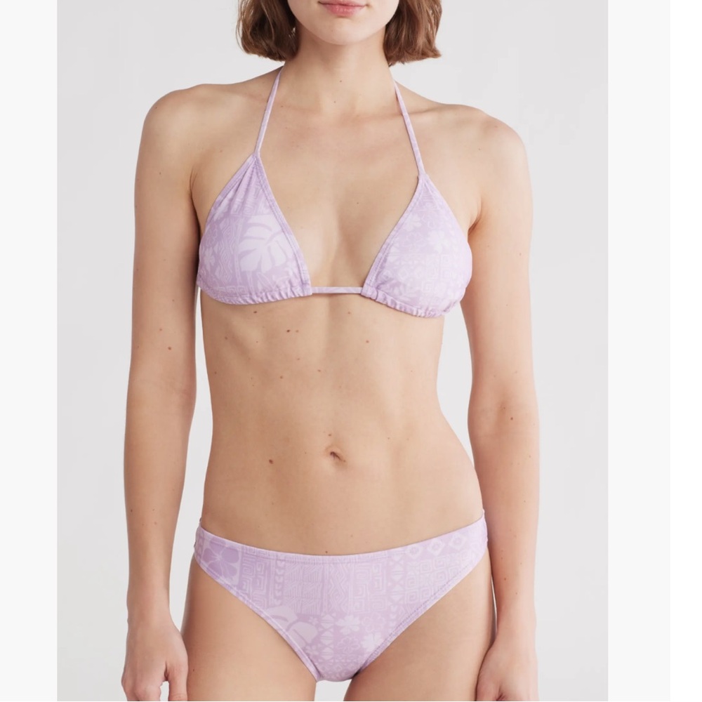 Billabong Beach Babe Purple Tropical Triangle 2-Piece Bikini Set